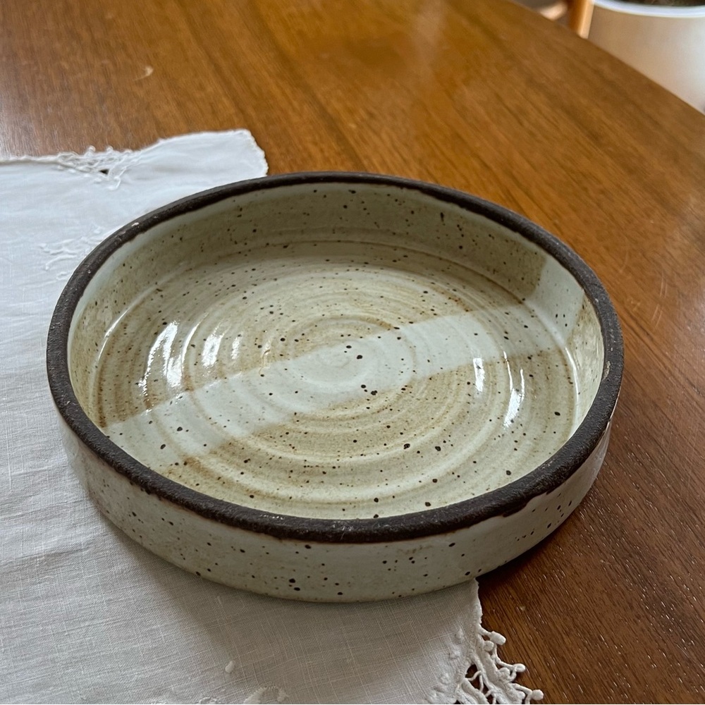 Speckled Stoneware Round Dish- 7.25”